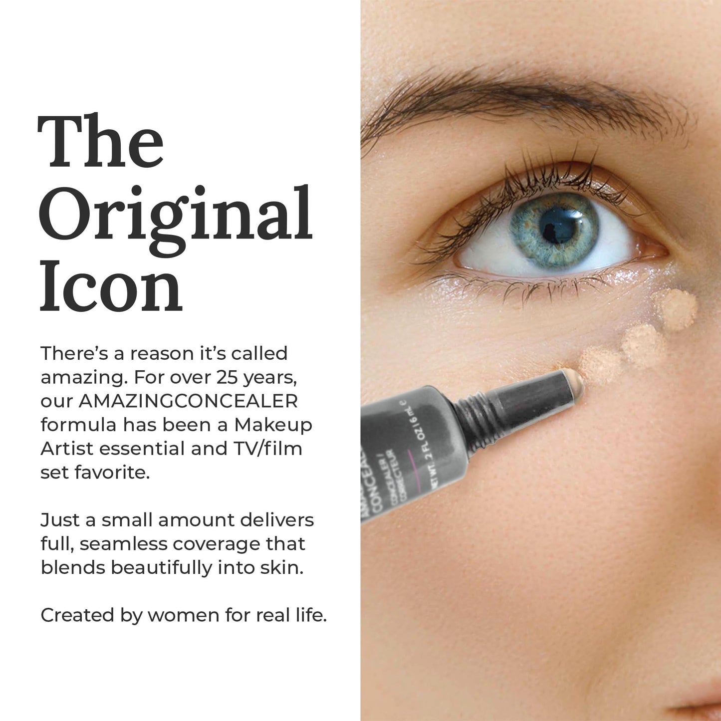AmazingCosmetics Amazing Concealer, multipurpose full coverage concealer 0.2 oz, Warm Deep