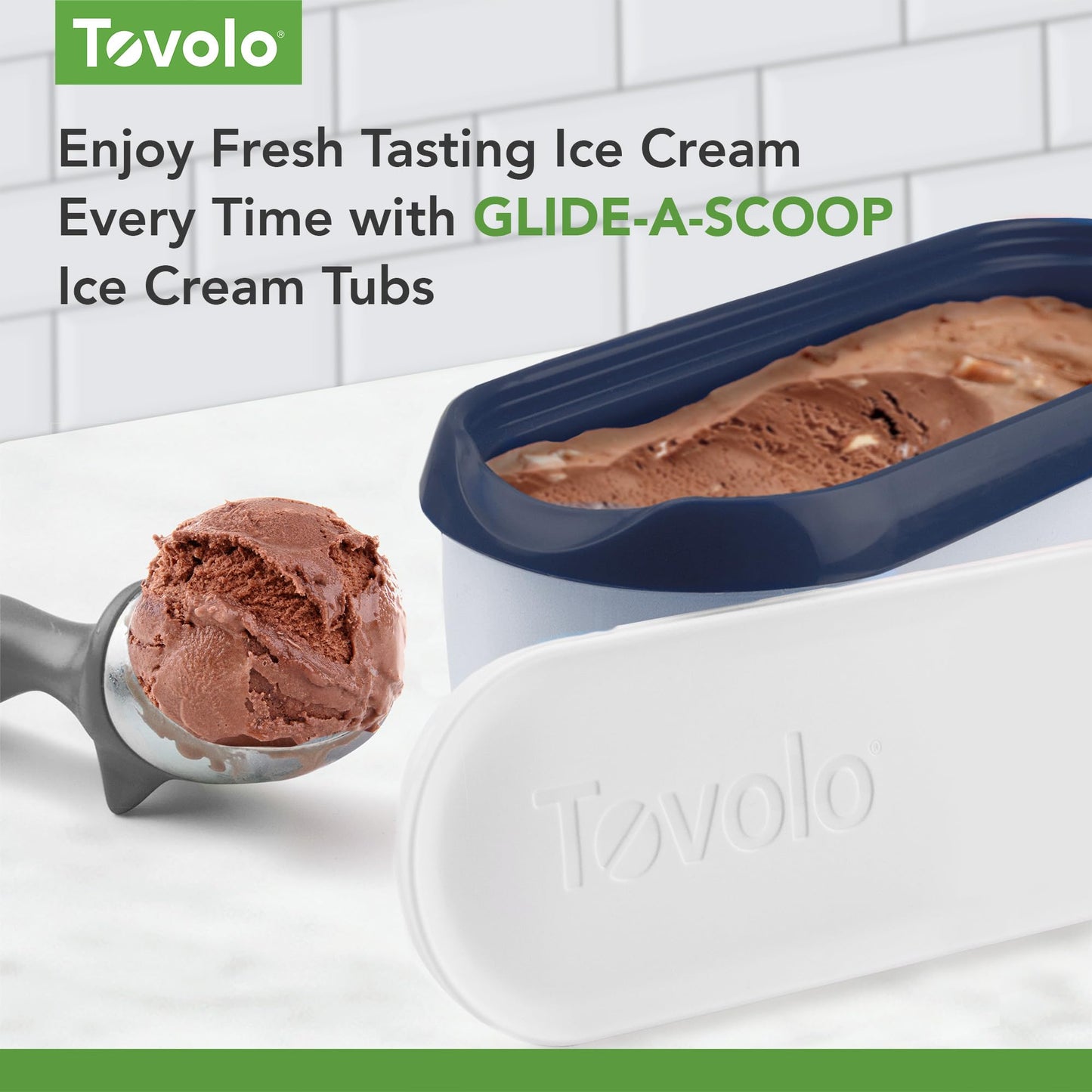 Tovolo Ice Cream Containers for Homemade Ice Cream, Glide-A-Scoop (1.5 Qt, Deep Indigo) - Stackable Ice Cream Storage Containers for Freezer…