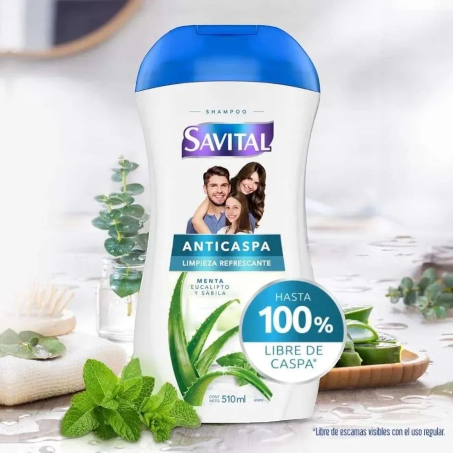 Yahve Savital Refreshing Shampoo Set - Mint & Herbal Inspired Formula - Family Size - 17.3 fl oz Each - Pack of 2