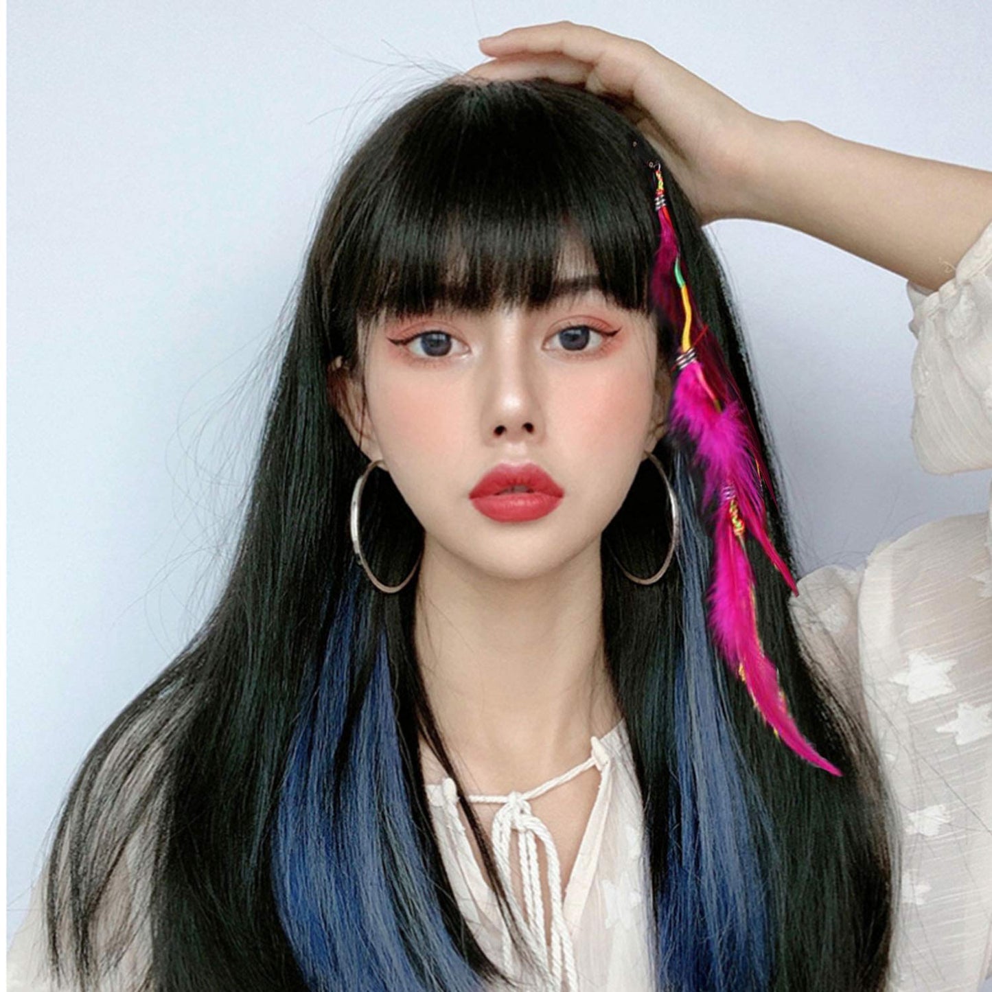 6 Pcs Hair Feather Clip in Handmade Boho Hippie Feather Clip Pirate Hair Accessories Halloween Hair Accessories Clips Festival Accessories for Girls