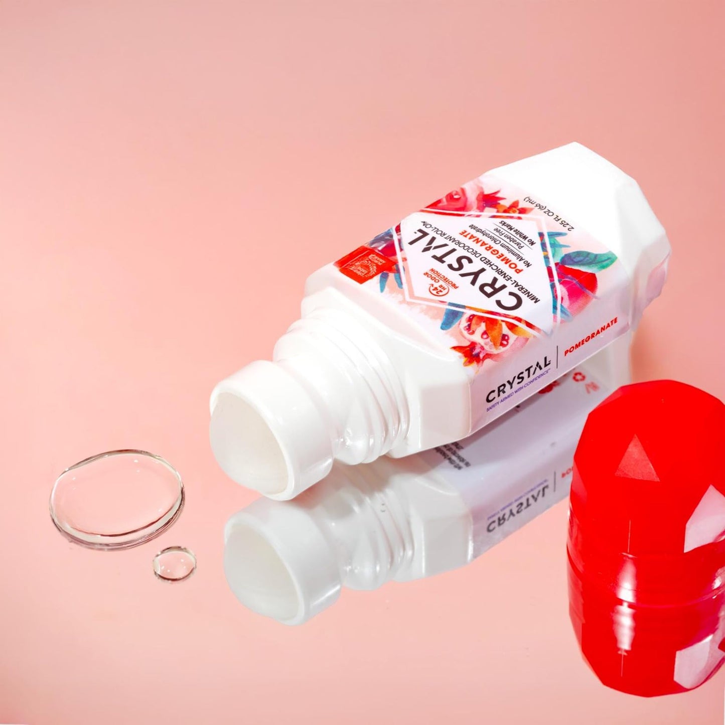 Crystal Mineral Deodorant Roll-On Body Deodorant With 24-Hour Odor Protection, Pomegranate, Non-Sticky Roll-On, Aluminium Chloride, 2.25 FL OZ - 3 Beauty and Personal Care Crystal Essence