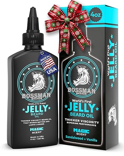 Bossman Jelly Beard Oil for Men (4 oz, Magic Scent) - Softens, Moisturizes & Conditions with Natural Ingredients