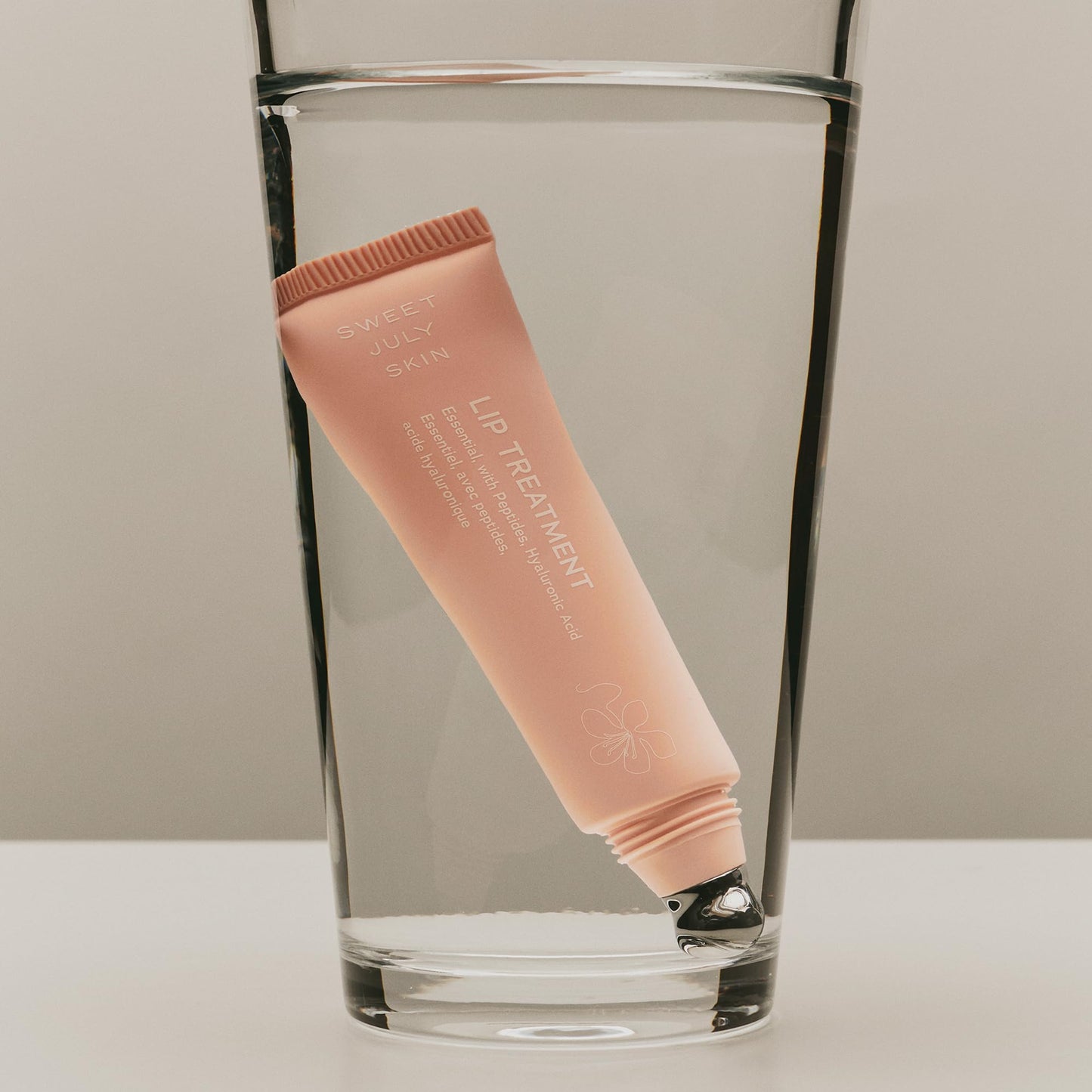 SWEET JULY SKIN Lip Treatment - Hydrating & Plumping Lip Balm with a Lip Peptide and Antioxidant Fruit Oils, Smooths & Softens, Vegan, Clean, 0.5 oz