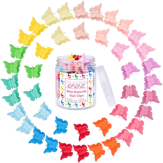 EAONE Matte Mini Butterfly Clips, Colorful Mini Hair Claw Clip for Girls and Women, 90s Y2K Cute Hair Styling Accessories, More than 10 Asscorted