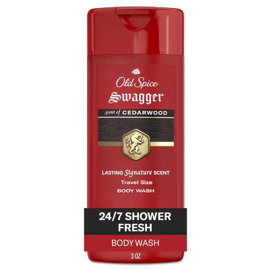 Old Spice Refreshing Body Wash for Men, 3X Defense, 24/7 Shower Fresh with Long Lasting Scent, Travel Size, Red Collection, Swagger with Cedarwood Beauty & Personal Care Old Spice