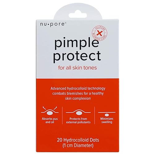 Nu-pore Hydrocolloid Bandages - Pimple Patch Acne and Blemish Patches to Help Blemish Control, 20 Pimple Stickers Per Pack (24 Pack)