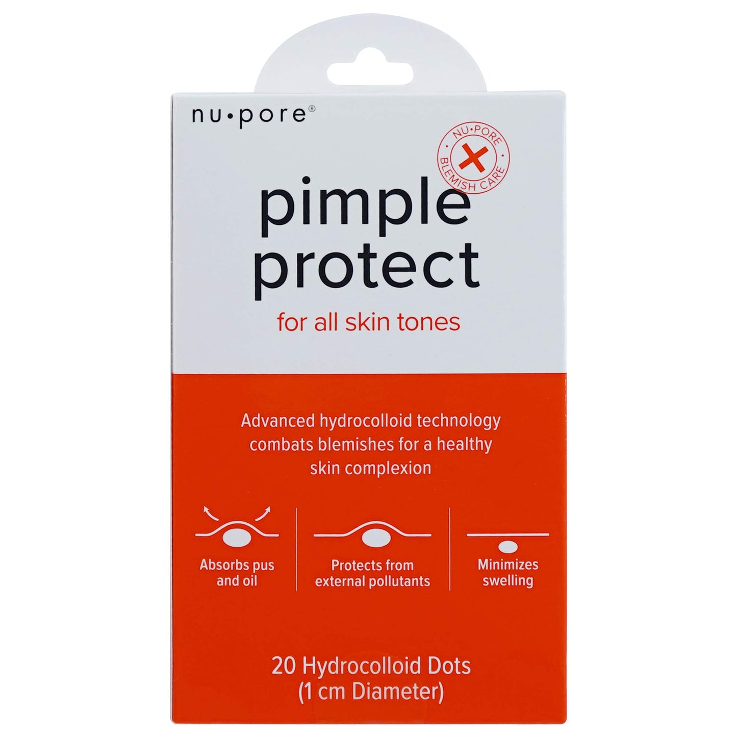 Nu-pore Hydrocolloid Bandages - Pimple Patch Acne and Blemish Patches to Help Blemish Control, 20 Pimple Stickers Per Pack (24 Pack)