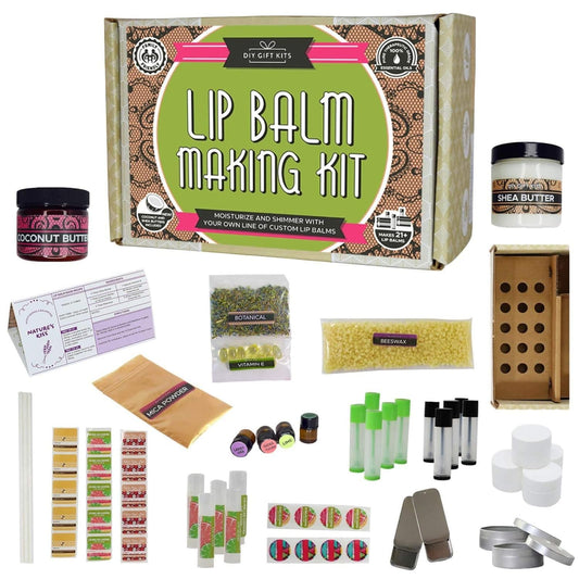 DIY Gift Kits Lip Balm Making Kit - DIY Self-Care Craft Kits - Lip Balm Equipment with Mica & Tubes - DIY Homemade Products with Shea & Coconut Butter