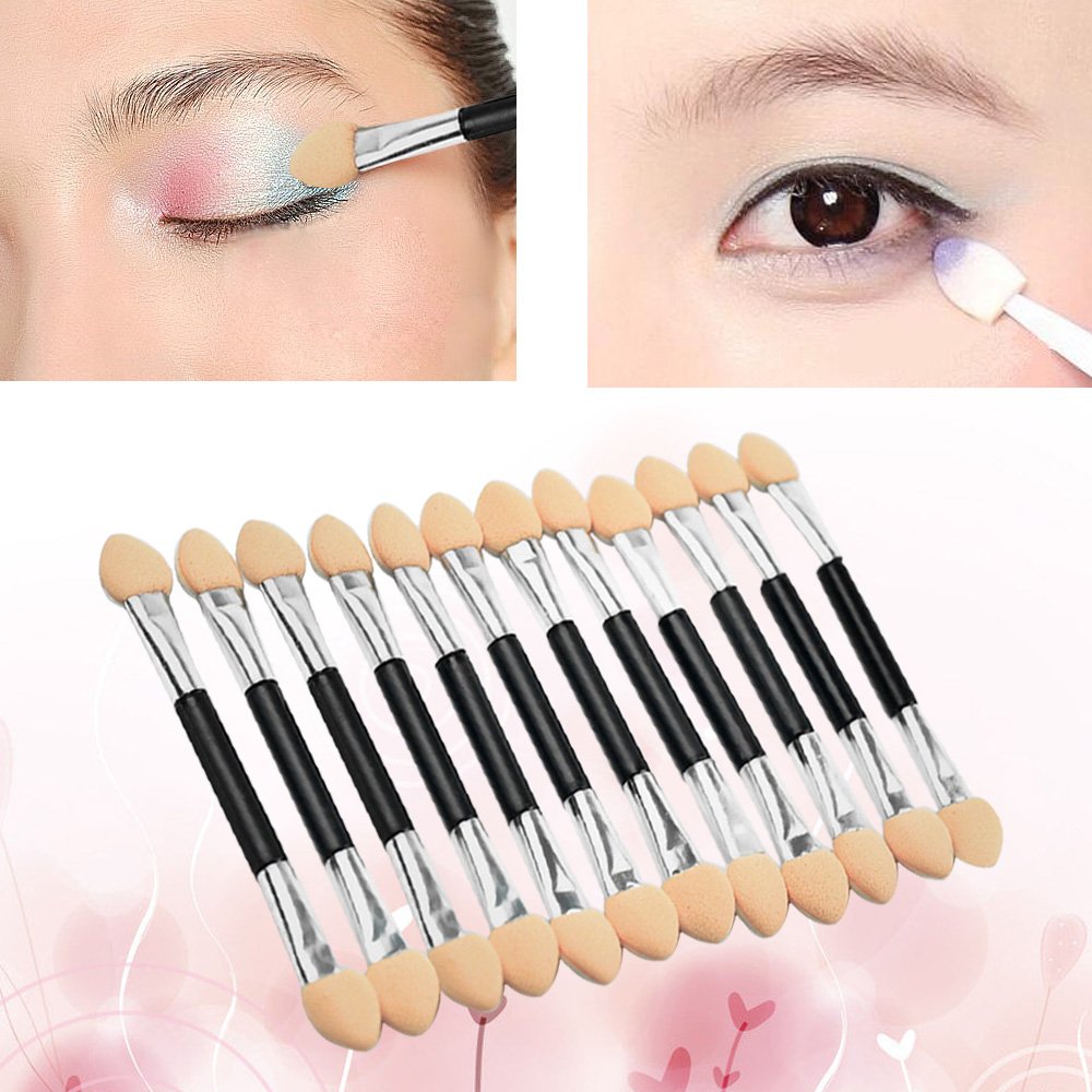 Polytree 12x Makeup Double-End Eye Shadow Sponge Brushes Applicator Cosmetic Beauty Tool