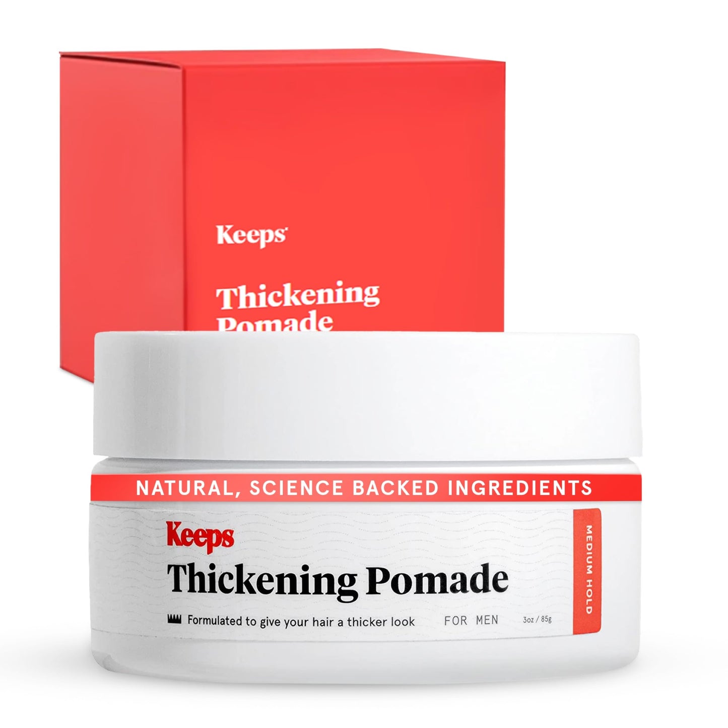 Keeps Thickening Pomade for Men - Matte Finish Medium Hold Styling Pomade - Biotin Hair Styling for Fuller Thicker Looking Hair - Ethanol & Propylene