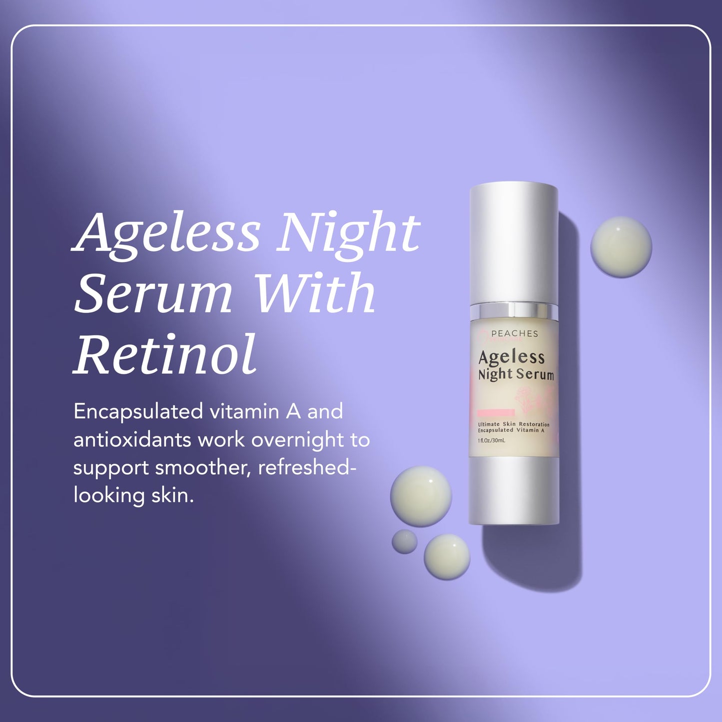 Retinol Serum for Face - Vitamin A Concentrate to Support Radiant, Even-Looking Skin - Plant-Based Facial Formula - Ageless Night Serum (1 oz)