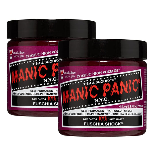 MANIC PANIC Classic Fuschia Shock Semi Permanent Hair Color - Dark Pink Hair Dye for Women & Men That Lasts 4-6 Weeks - Vegan, Ammonia & Cruelty-Free Beauty & Personal Care MANIC PANIC