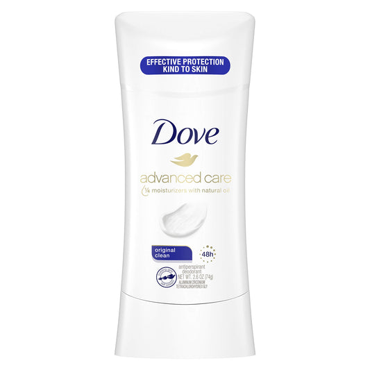 Dove Advanced Care Antiperspirant Deodorant Stick for Women, Original Clean, for 48 Hour Protection And Soft And Comfortable Underarms, 2.6 oz Beauty and Personal Care Dove
