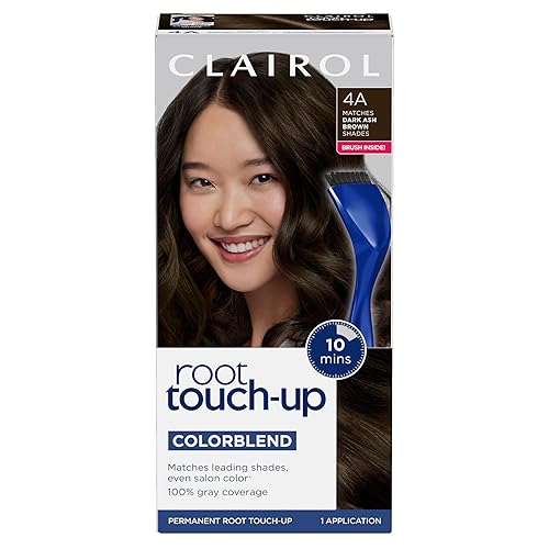 Clairol Root Touch-Up by Nice'n Easy Permanent Hair Dye, 4A Dark Ash Brown Hair Color | 100% Gray Coverage | Easy Brush Application | Matches