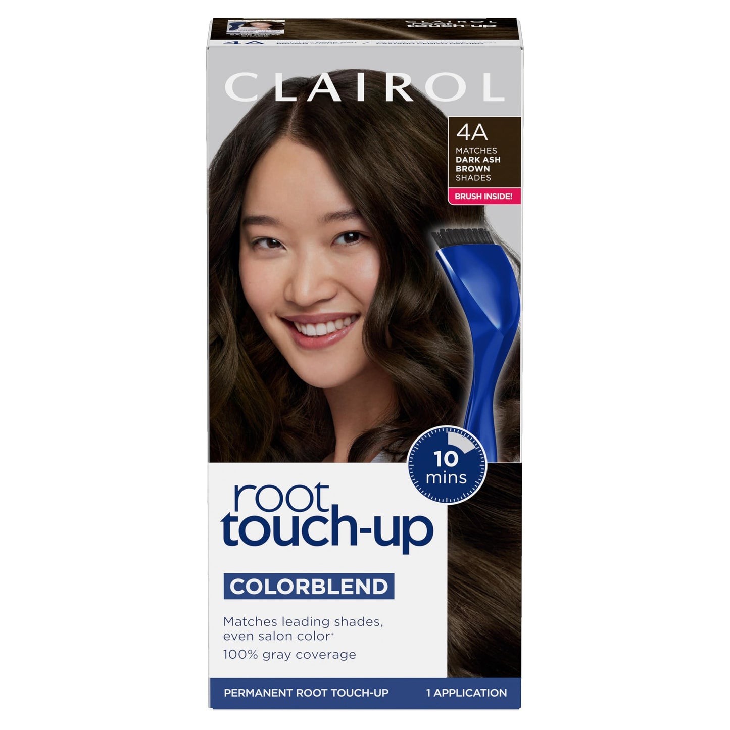 Clairol Root Touch-Up by Nice'n Easy Permanent Hair Dye, 4A Dark Ash Brown Hair Color | 100% Gray Coverage | Easy Brush Application | Matches