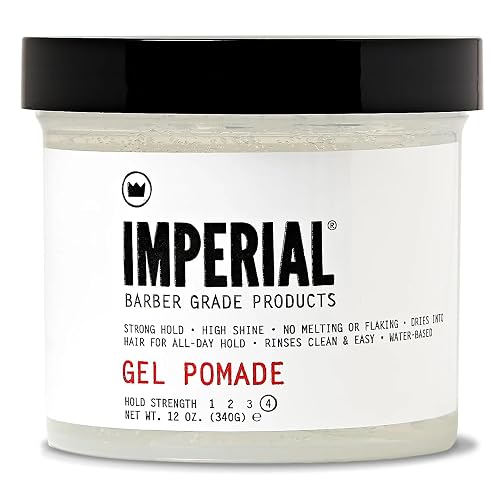 Imperial Barber Grade Products | Gel Pomade, 12 oz | Strong Hold | High Shine | Water-Based | Easy to Wash Out | Heat Resistant | All-Day Hold