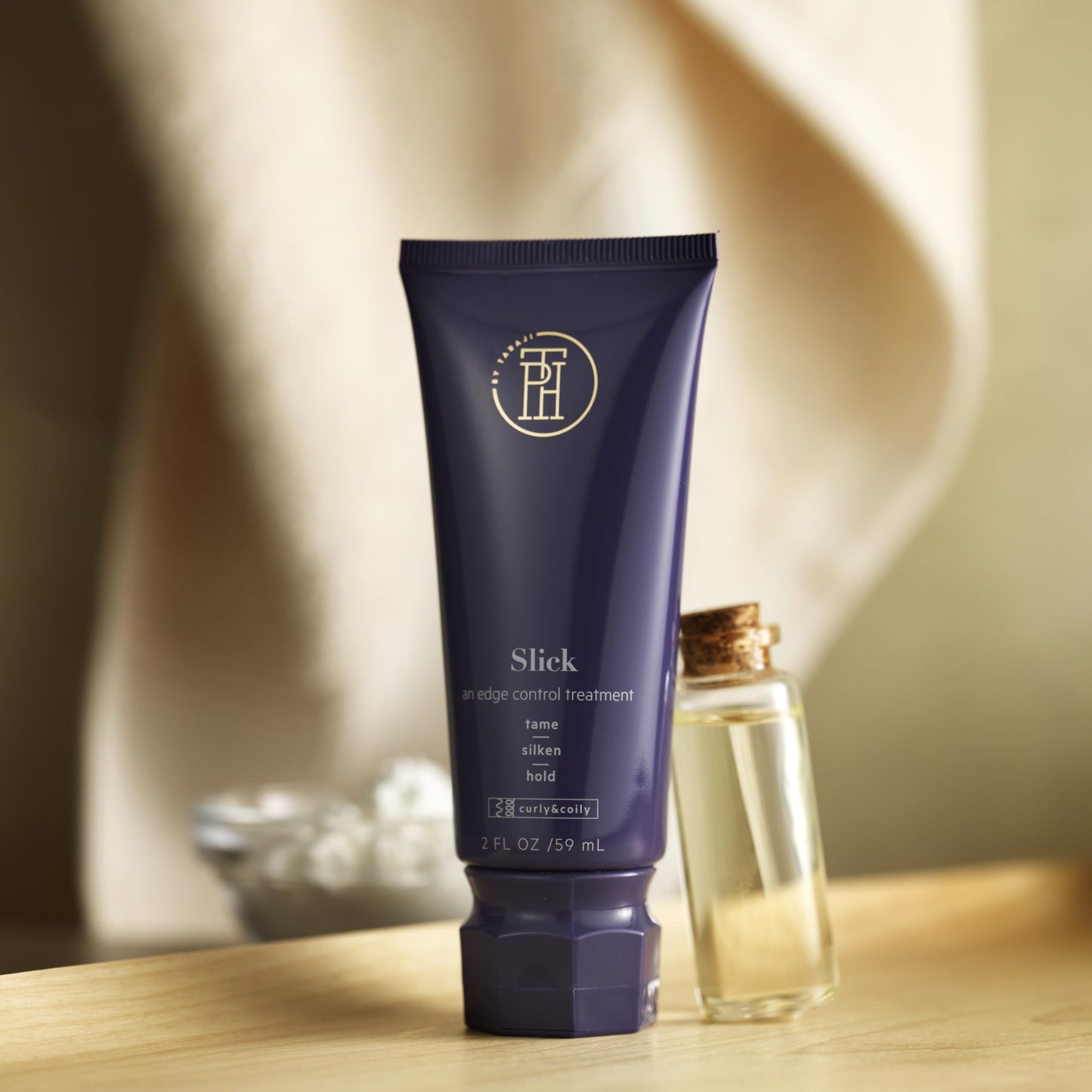 TPH BY TARAJI Slick Edge Control Treatment with Castor Oil | Silky Hair Style Cream for Edges, Baby Hairs for Coily & Curly Hair | Cruelty Free, Vegan