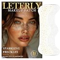 Leterly 24 Pcs Glitter Freckles Face Tattoo,Gold Face Glitter Makeup Patches Cute Sparkle Freckles Patches Waterproof Makeup Speckles for Face
