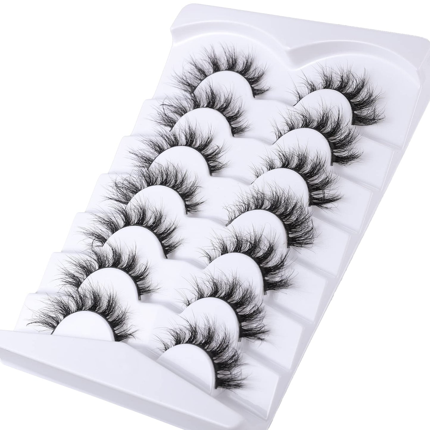 Mebver False Eyelashes Cat Eye Lashes Faux Mink Lashes Natural Look Fluffy Wispy Lashes That Look Like Extensions Pestañas Postizas D Curl Lash Strips