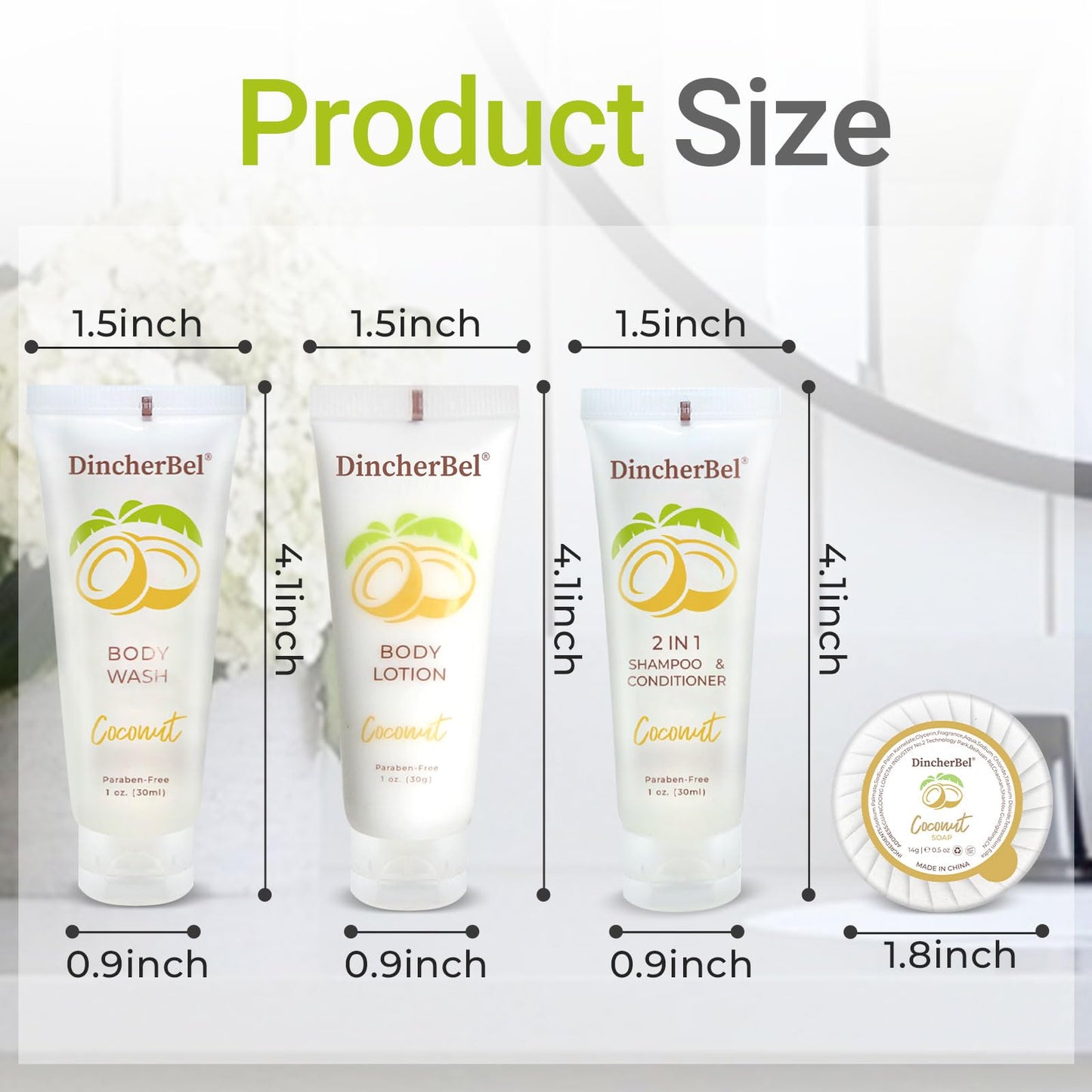 Hotel Amenities 200-Piece Travel Kit: Soap, Shampoo & Conditioner 2 in 1, Body Wash and Body Lotion Bulk Mini Kits for Toiletry Bags - Trial Size Bars