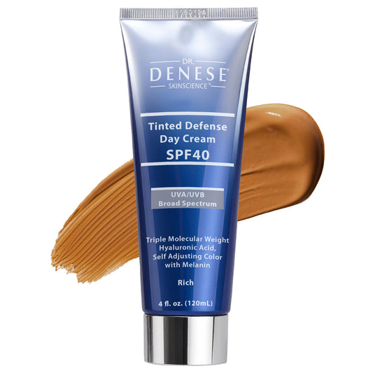 Dr. Denese SPF 40 Defense Day Cream (Rich) 4 oz - Tinted Moisturizer and Daily Sunscreen for Radiant Hydrated Skin - BB Cream with Antioxidants Beauty & Personal Care Dr. Denese