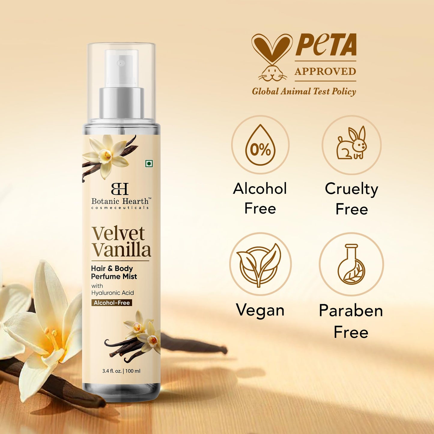 Botanic Hearth Vanilla Hair Perfume & Body Mist, Long-Lasting Hair Deodorizer & Body Scent for Women & Men, Alcohol-Free Clean Fragrance Hair Spray Beauty and Personal Care Botanic Hearth