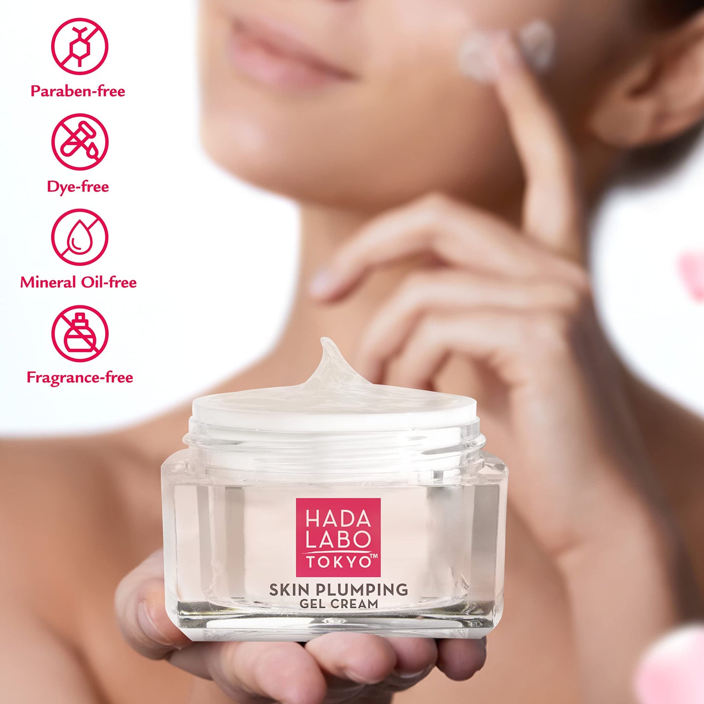 Hada Labo Tokyo Plumping Gel Cream, Facial Moisturizer, Clinically Proven to Provide 24-Hour Moisture in One Use, Super HyaluronicAcid, Ceramides