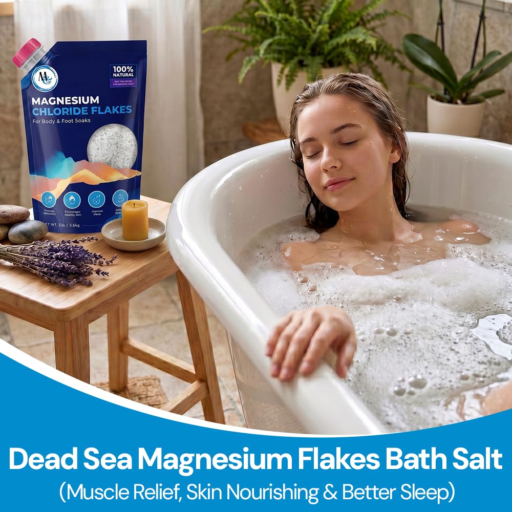 Dead Sea Magnesium Flakes Bath & Foot Soak, Unscented - 5 lb Beauty and Personal Care MARCO ESRA