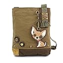 Chala Canvas Cross-body Messenger handbags with Key-fob/Coin Purse - (Chihuahua Puppy)