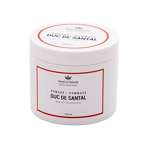 Duc de Santal Hair Pomade for Men for All Hair Styles - Strong Hold and Medium Shine, Water-Based Hair Styling Pomade, Adds Texture & Thickness