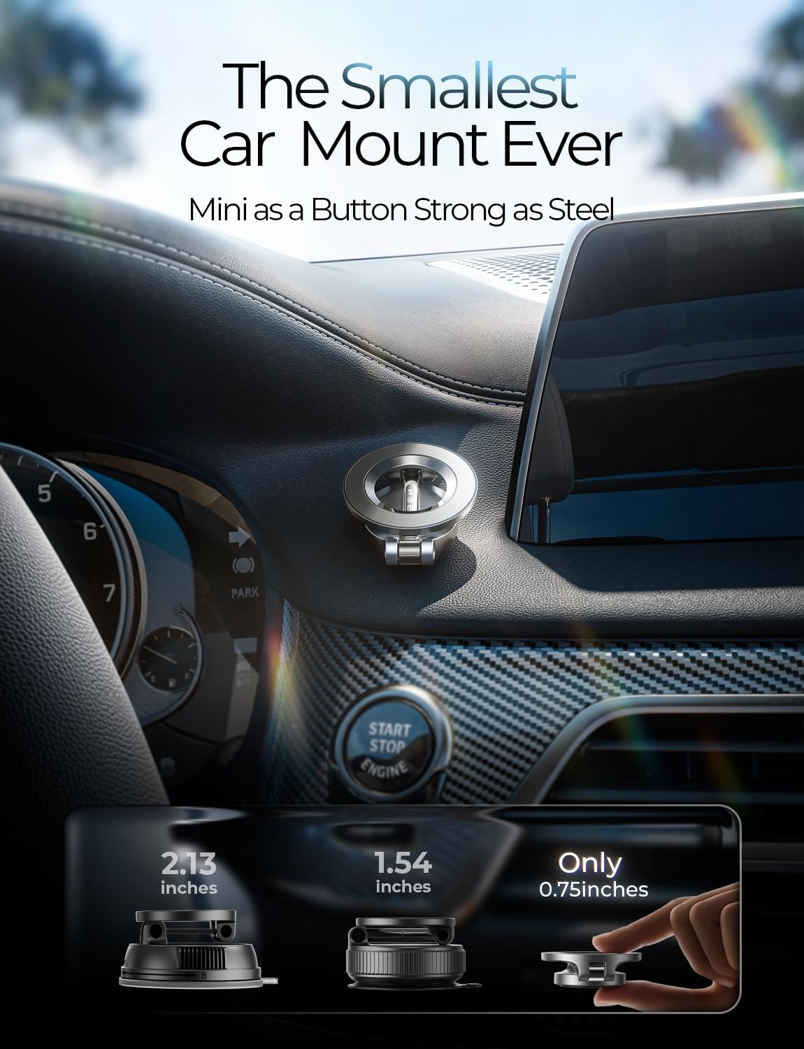 LISEN for MagSafe Car Mount for iPhone 17 PRO MAX, Extra Smal Ultra Magnetic Phone Holder for Car Dashboard, Car Phone Holder, Car Accessories…