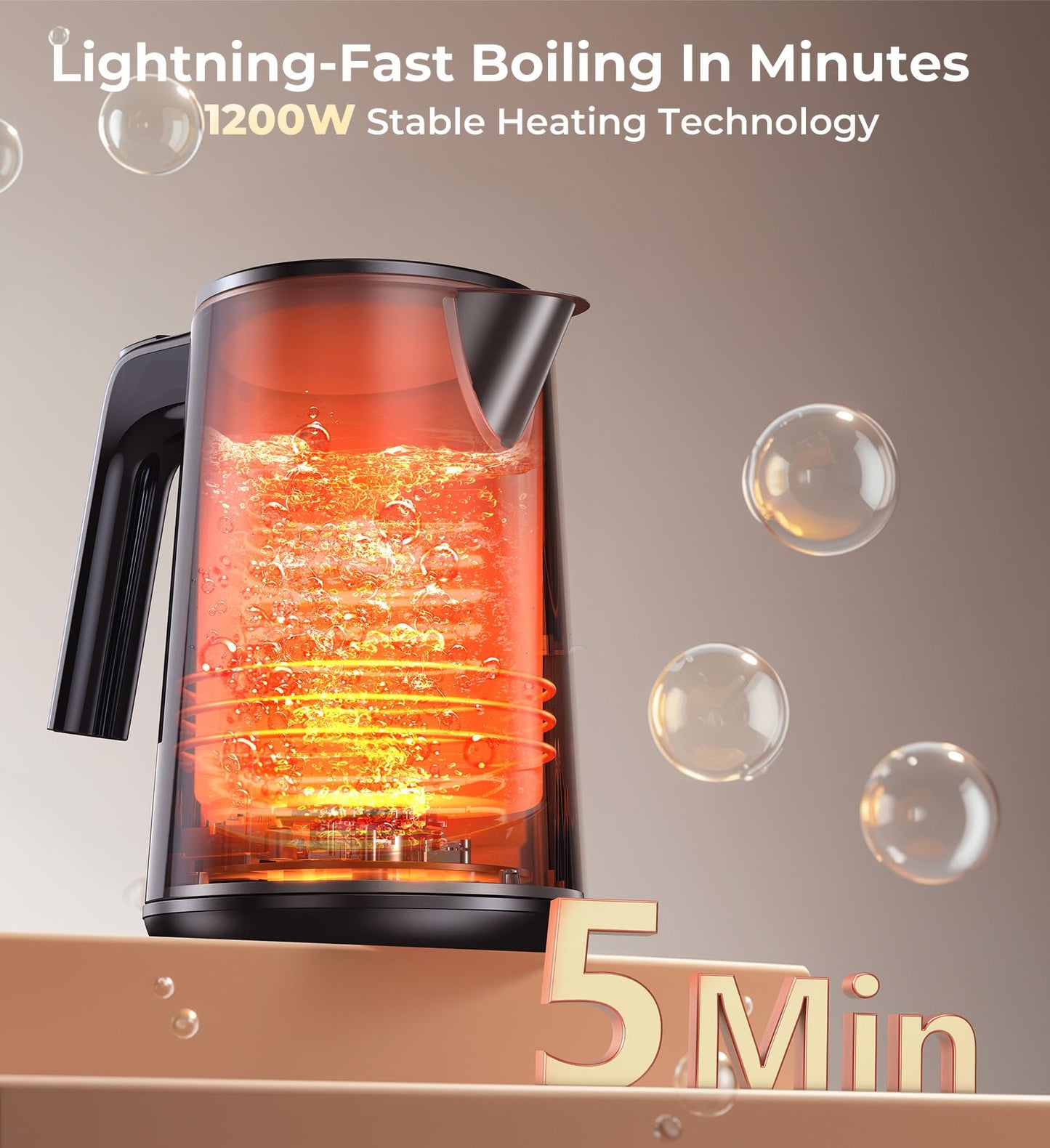 Electric Kettle 1.0L 1200W, 7 Temp Settings, 4H Keep-Warm, Fast-Boil Stainless Steel Electric Tea Kettle, 120V Water Boiler with Auto-Shut Off, Cool…