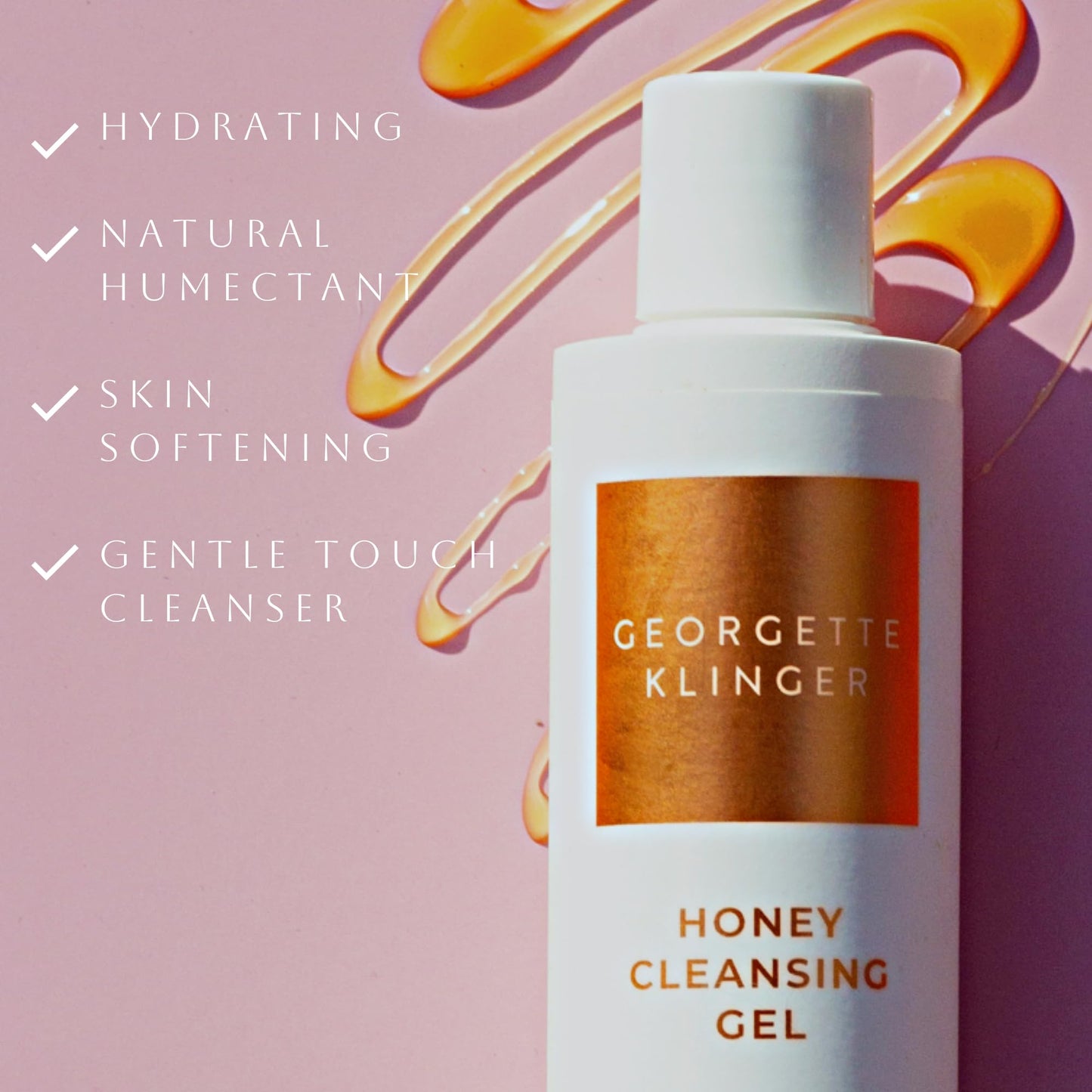 Georgette Klinger Honey Cleansing Gel - Gentle, Hydrating Cleanser, Daily Face Wash, Removes Dirt, Free Radicals with Moisturizing Manuka, Honeysuckle