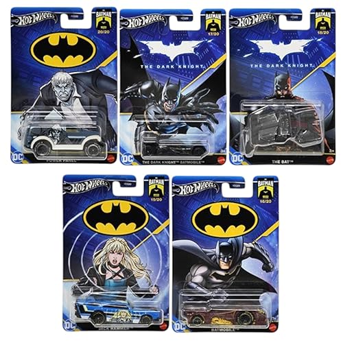 Hot Wheels Batman Die-Cast Vehicle Collection, 5-Pack Bundle, DC Comics HDG89-956M Mix 4 2024