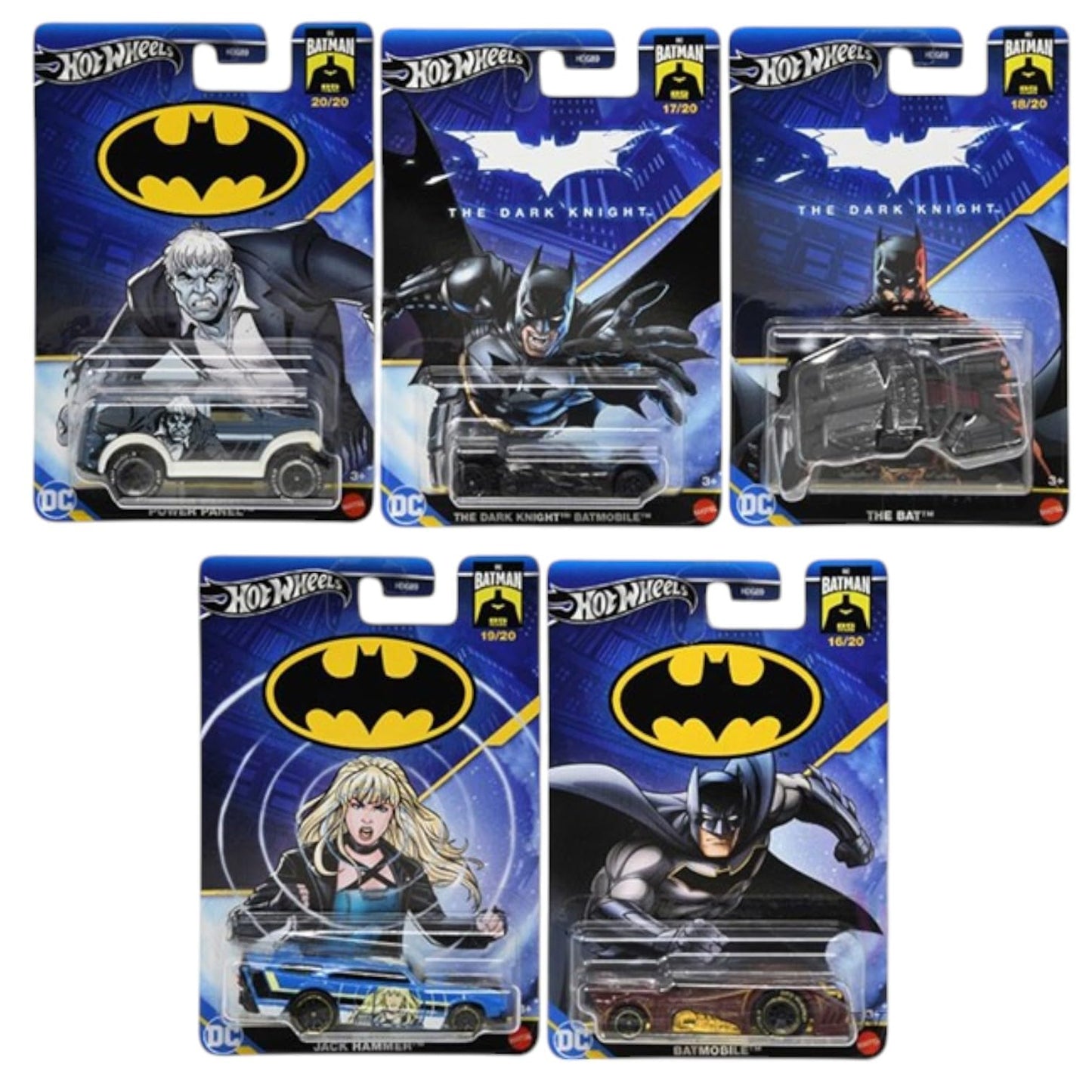 Hot Wheels Batman Die-Cast Vehicle Collection, 5-Pack Bundle, DC Comics HDG89-956M Mix 4 2024