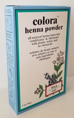 Colora Henna Powder Hair Color Black 2 Ounce (Pack of 3)