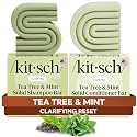 Kitsch Clarifying Tea Tree Shampoo and Conditioner Set - Shampoo & Conditioner Bar for Women and Men, Scalp & Oil Control Hair Care - Free of Paraben