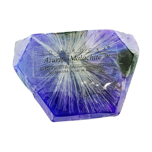 T.S. Pink SoapRocks 6 oz Azurite Malachite Mineral Inspired Bar Soap Decorative Handcrafted Cleansing Soap for Bath and Display