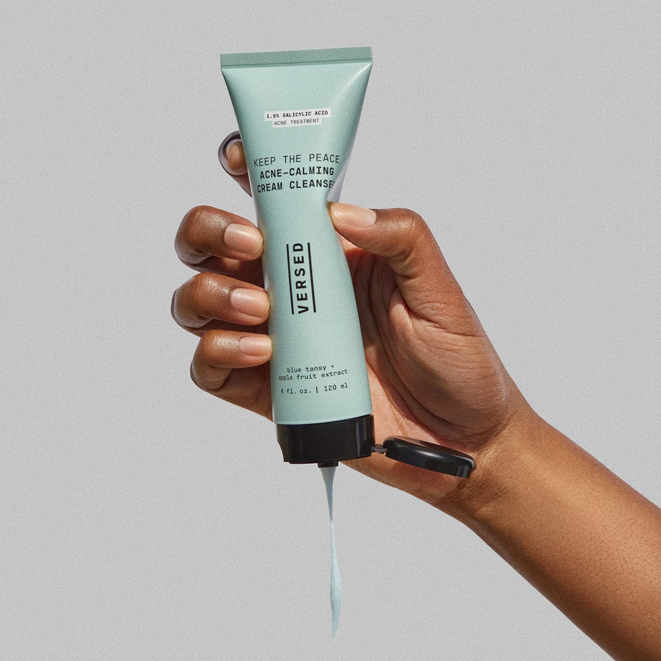 Versed Keep The Peace Calming Cream Cleanser 4 oz – Gentle Foaming Face Wash with Salicylic Acid, Reduces Blemishes, Non-Drying & Vegan