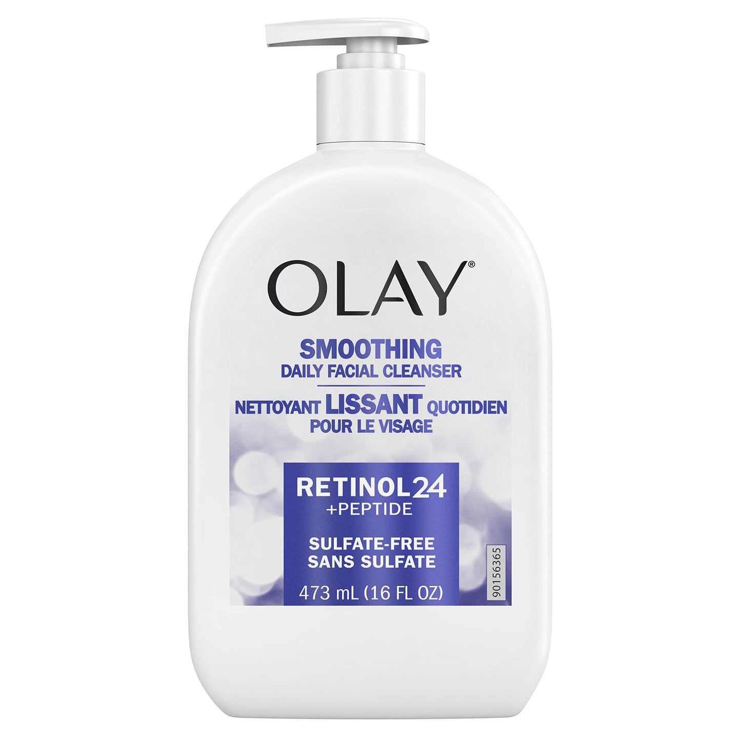 Olay Face Wash, Daily Facial Cleanser with Retinol, Peptides & Glycerin - Smoothing, Noursihes Skin Surface, Hydrates while Cleansing - Sulfate-Free