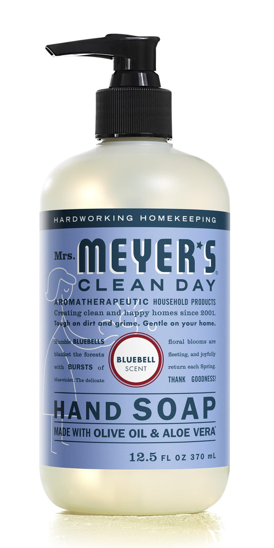 MRS. MEYER'S Clean Day Hand Soap, Made with Essential Oils, Biodegradable Formula, Bluebell, 12.5 fl. oz