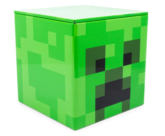 Minecraft Creeper 4-Inch Tin Storage Box Cube Organizer with Lid | Basket Container, Cubby Cube Closet Organizer, Home Decor Playroom Accessories…