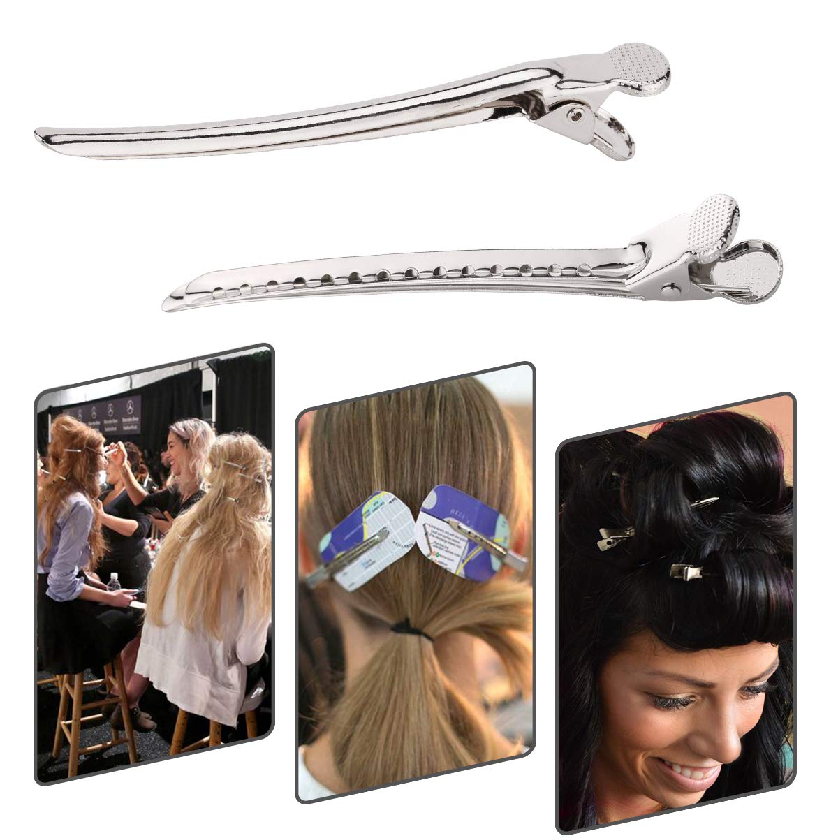 Alligator Hair Clips Metal Duck Bill Hair Clips for Styling - with Holes 3.5 inch Professional Sectioning Clips for Salon and Women Girls Accessories