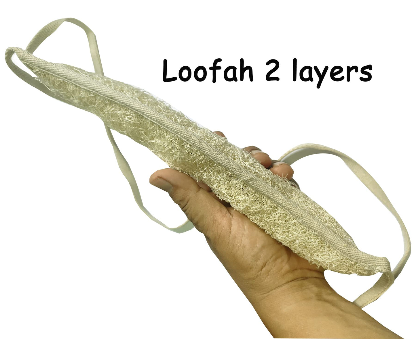 Plai Na Natural Loofah 2 Layers Back Scrubber Sponge Body for Shower Back Exfoliator Exfoliating Scrubber Deep Clean