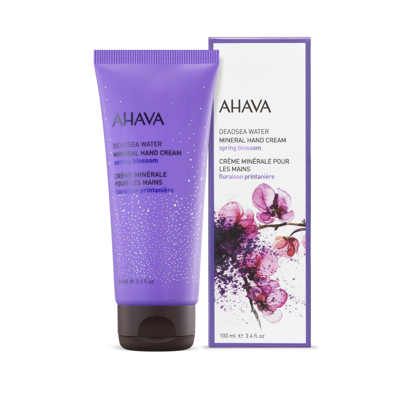 AHAVA Dead Sea Water Mineral Hand Cream, Spring Blossom - Hand Moisturizer For Dry Cracked Hands, Light & Fast Absorbing, Enriched with Exlusive