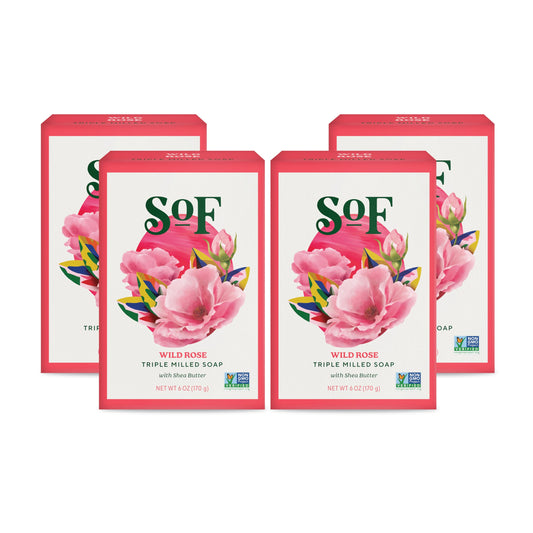 South Of France SoF Triple Milled Bar Soap - With Coconut Oil & Organic Shea Butter- Vegan & Non GMO- Free From Phthalates, Sulfates & Parabens- Wild