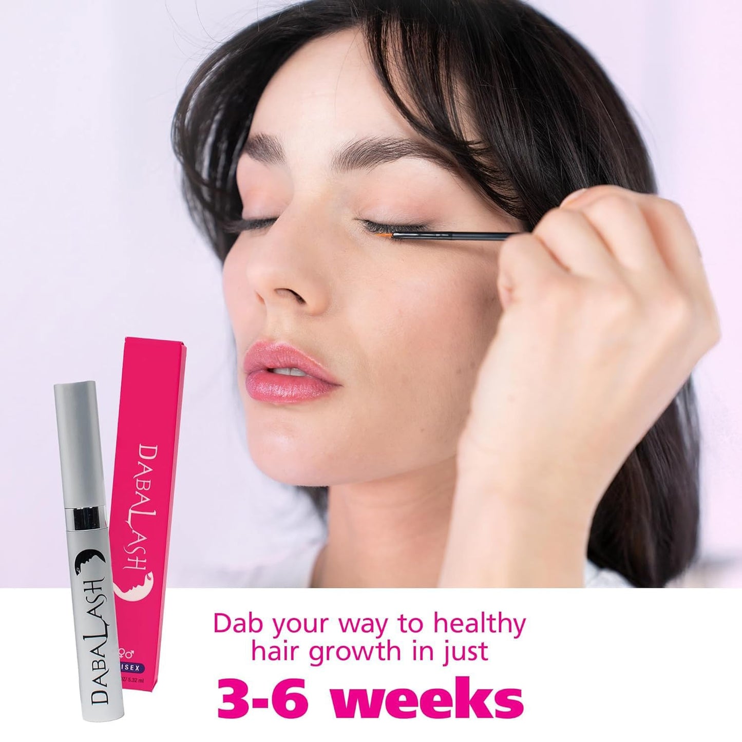 DABALASH Professional Eyelash & Eyebrow Growth Serum with Castor Oil - Promotes the Appearance of Naturally Longer, Fuller, Thicker & Stronger Lash +