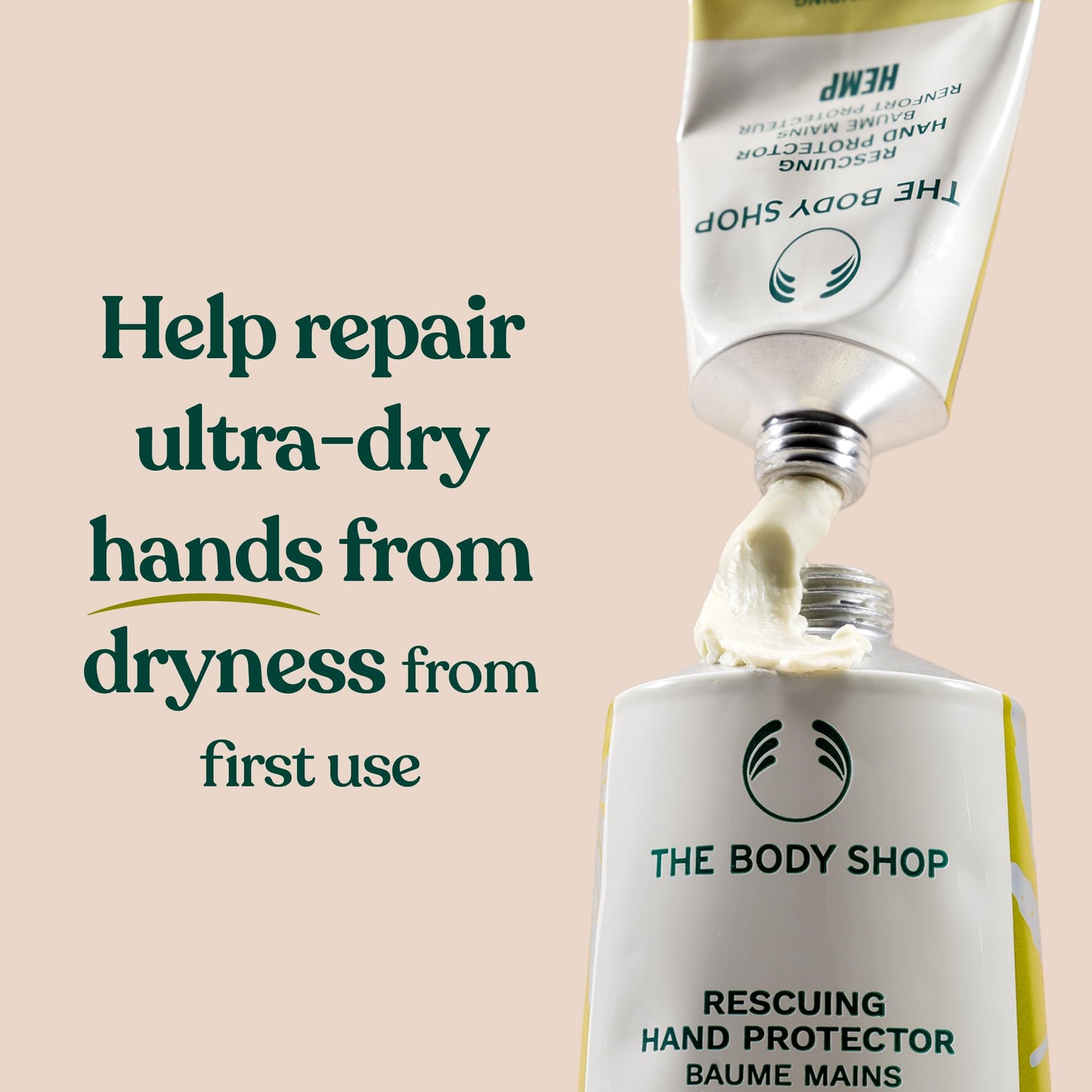 The Body Shop Hemp Hand Protector – Protecting & Hydrating Care for Ultra Dry Hands – 3.3 oz