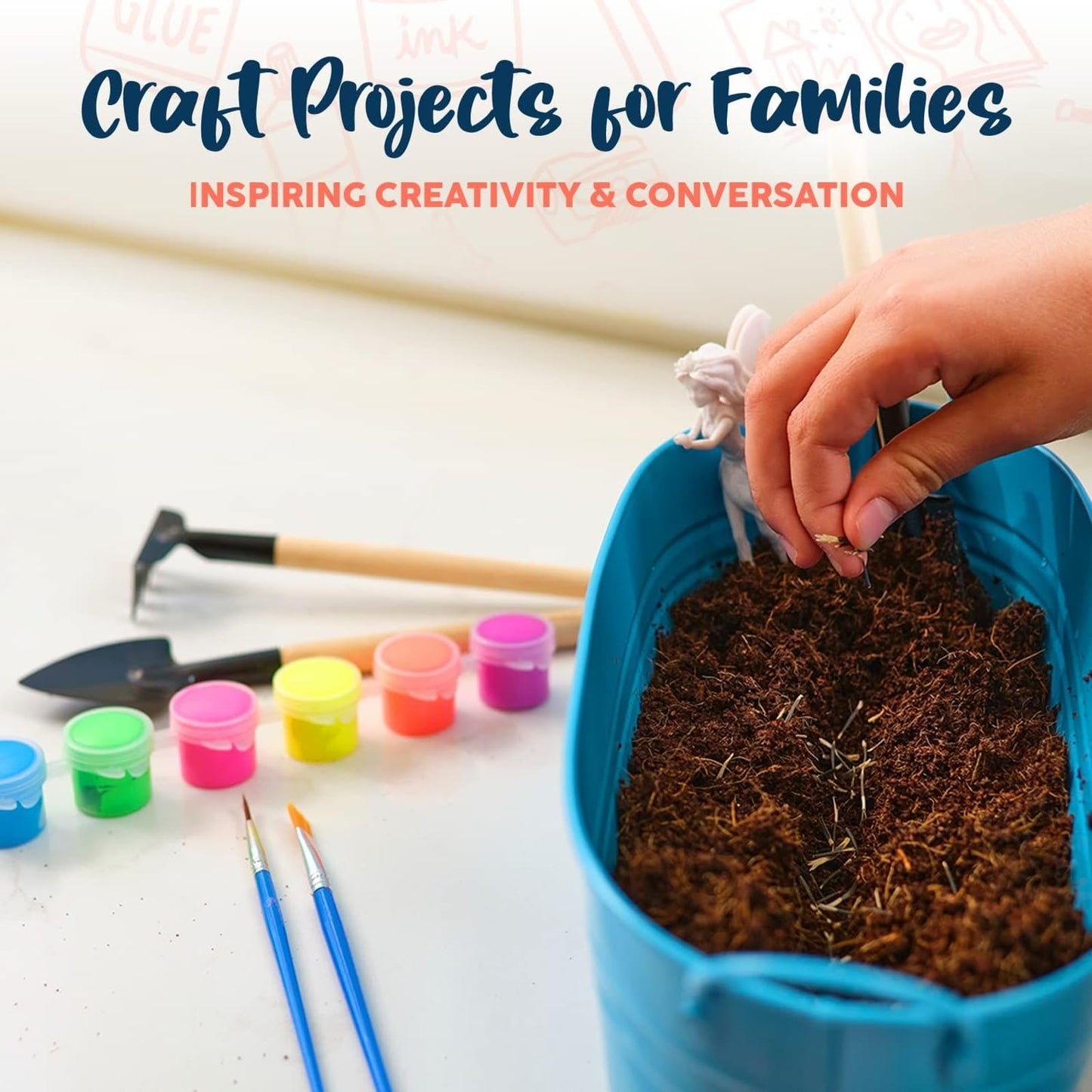 BRYTE Unicorn Terrarium Kit for Kids - Ages 4-12 - Fairy Garden Craft Set with Paint & Fairy Lights - Flower Planting & Grow Kit with Seeds & Tools