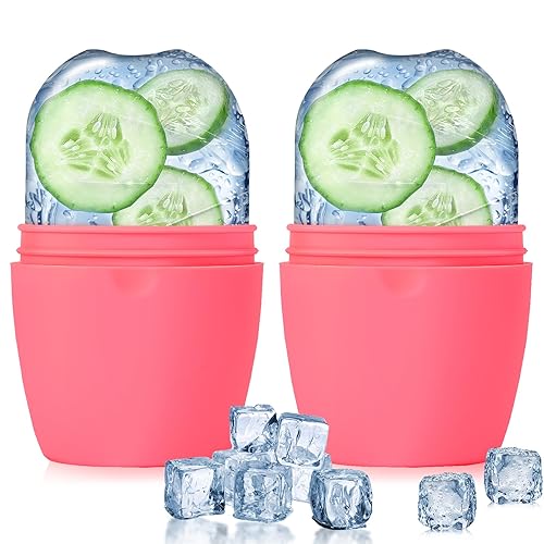 Evmliy 2Pack Ice Face Roller, Silicone Ice Roller for Face to Tighten and Lift Skin, Ice Mold for Face & Eye Puffiness Relief, Reusable Facial Mold